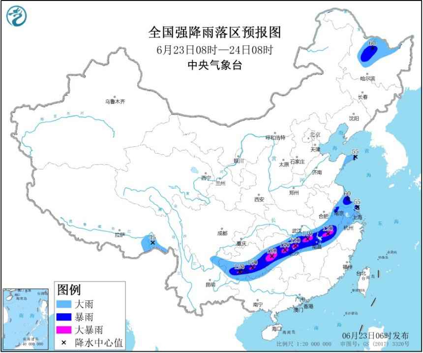 图片来源:中央气象台网站 暴雨黄色预警:10省区市有大到暴雨 湘赣皖黔局地大暴雨